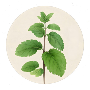 本草纲目中草药之薄荷插画素材