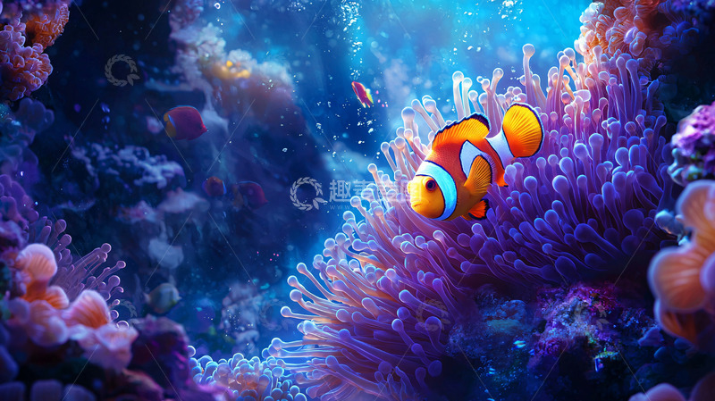 高清大图下载【趣麦麦图】小丑鱼珊瑚礁海底世界