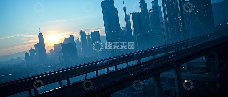 高清大图下载【趣麦麦图】高铁穿过城市1