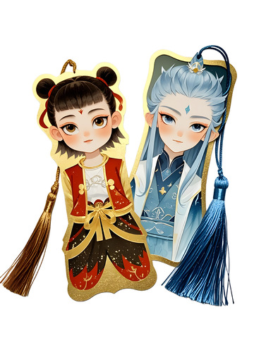 文创产品设计之哪吒敖丙书签2