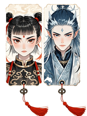 文创产品设计之哪吒敖丙书签1