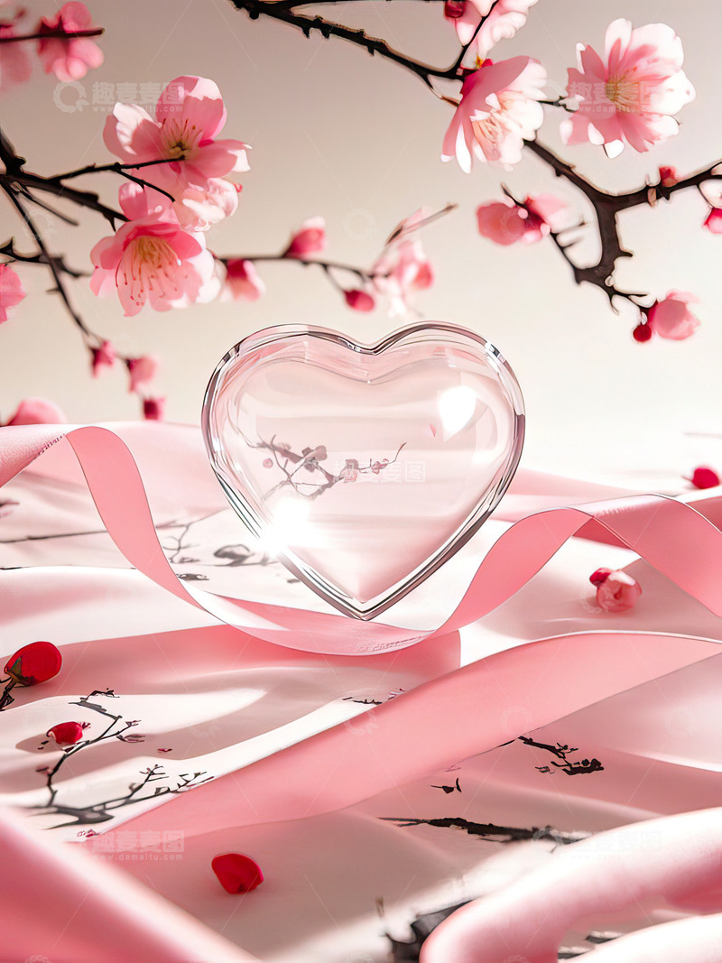 高清大图下载【趣麦麦图】七夕520情人节中式浪漫爱心背景43
