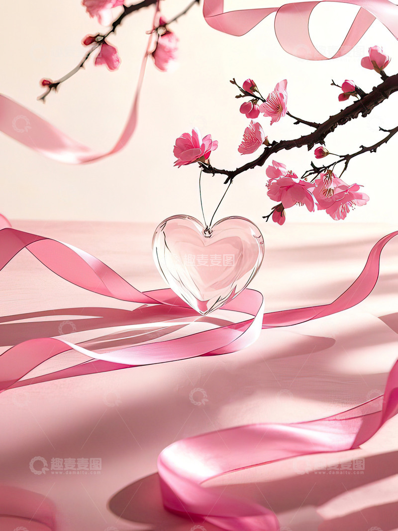 高清大图下载【趣麦麦图】七夕520情人节中式浪漫爱心背景8