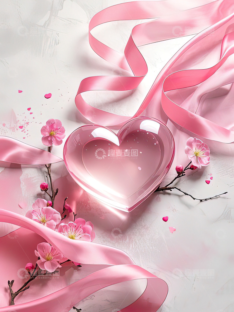 高清大图下载【趣麦麦图】七夕520情人节中式浪漫爱心背景11
