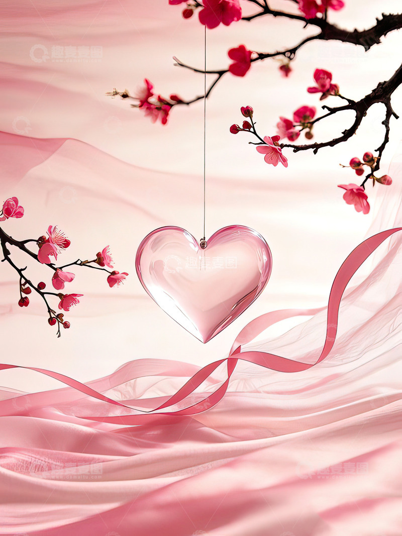 高清大图下载【趣麦麦图】七夕520情人节中式浪漫爱心背景28