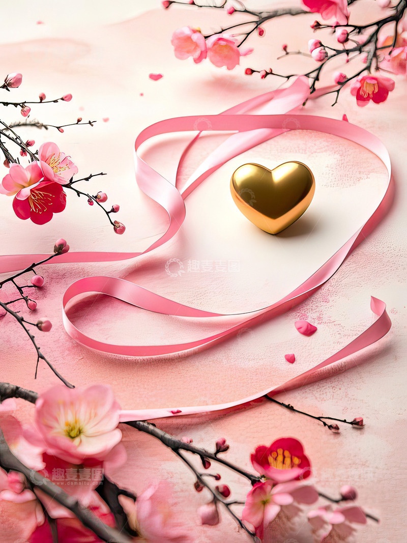 高清大图下载【趣麦麦图】七夕520情人节中式浪漫爱心背景21