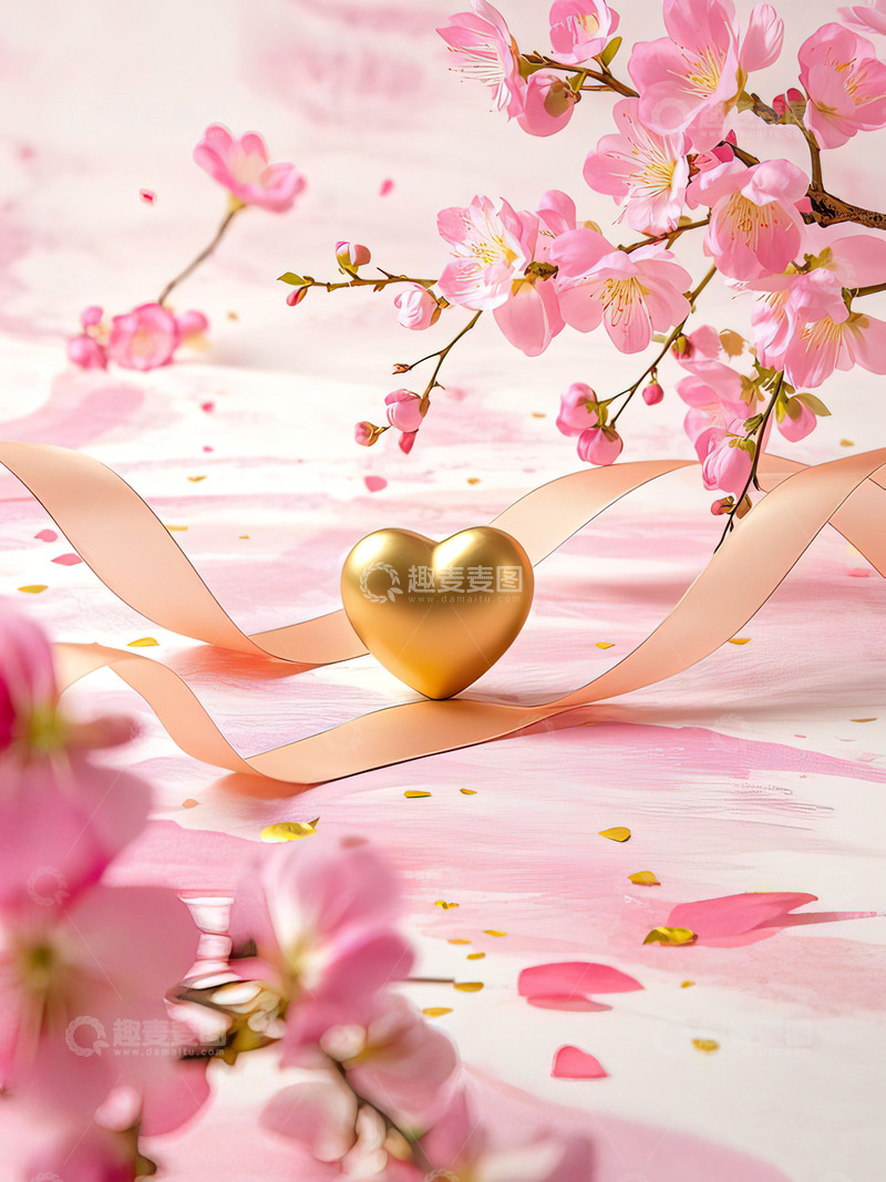 高清大图下载【趣麦麦图】七夕520情人节中式浪漫爱心背景16