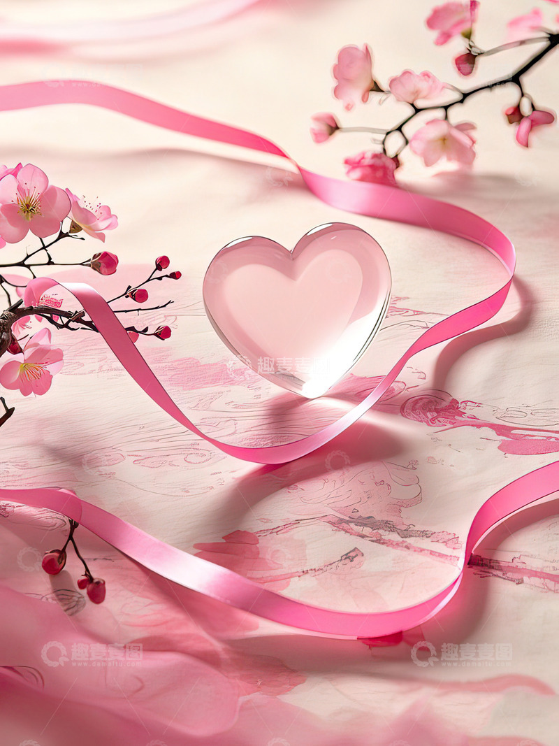高清大图下载【趣麦麦图】七夕520情人节中式浪漫爱心背景26