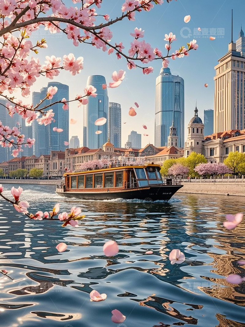 高清大图下载【趣麦麦图】天津海河春天唯美景色高清摄影图片4