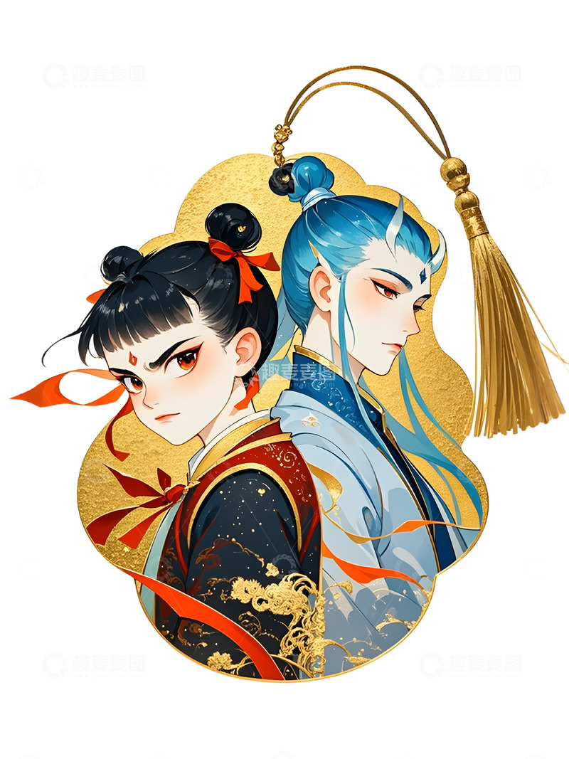 文创产品设计之哪吒敖丙书签3