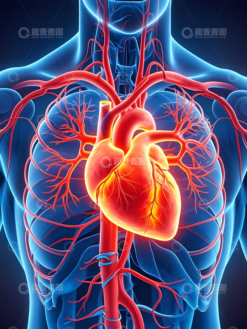 高清大图下载【趣麦麦图】人体解剖之心脏器官概念图2