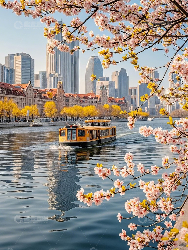 高清大图下载【趣麦麦图】天津海河春天唯美景色