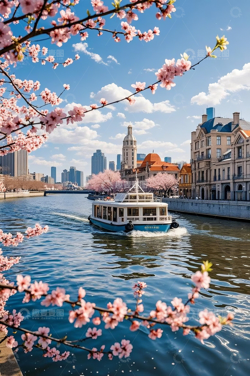 高清大图下载【趣麦麦图】天津海河春天唯美景色高清摄影图片2
