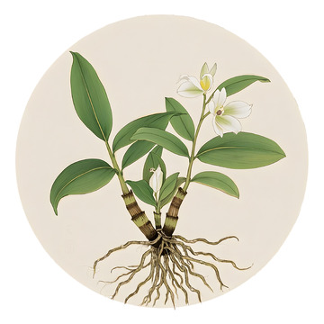本草纲目中草药之石斛插画素材