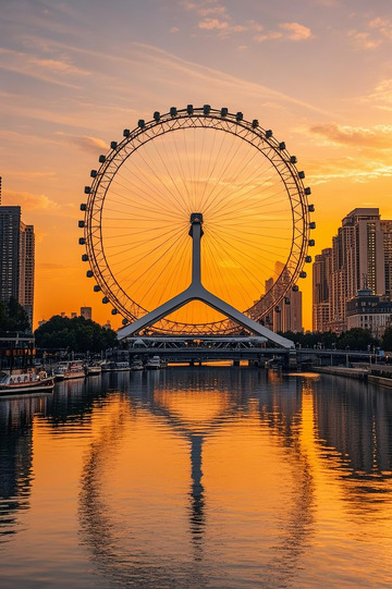 夕阳下的天津之眼