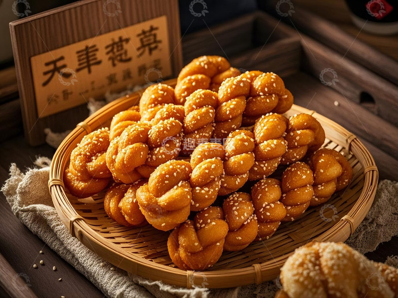 高清大图下载【趣麦麦图】天津特色小吃麻花