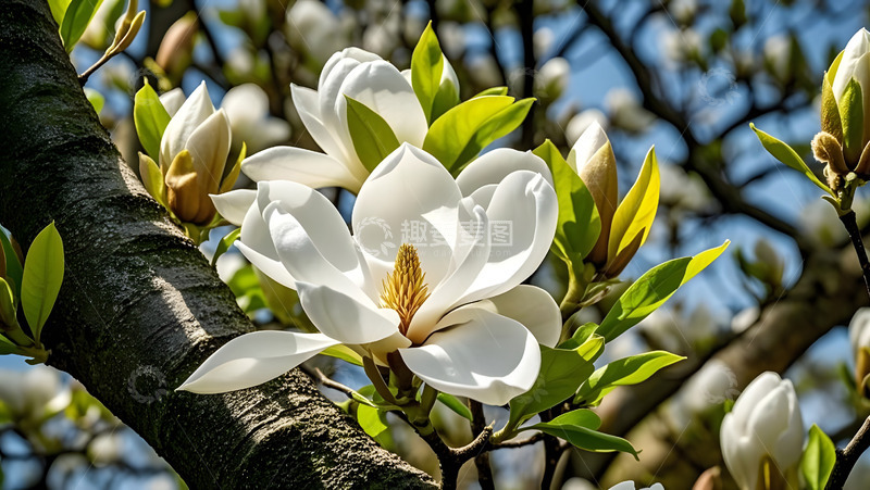 高清大图下载【趣麦麦图】春天摄影玉兰花开花花卉素材15