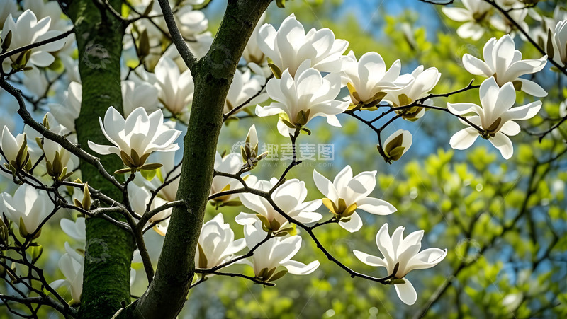 春天摄影玉兰花开花花卉素材12