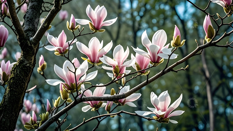 春天摄影玉兰花开花花卉素材7