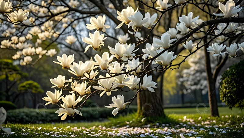 春天摄影玉兰花开花花卉素材1