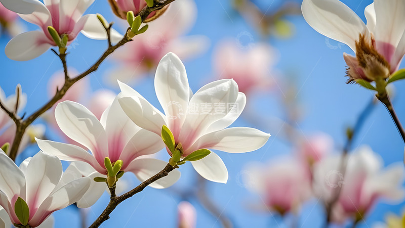 春天摄影玉兰花开花花卉素材5