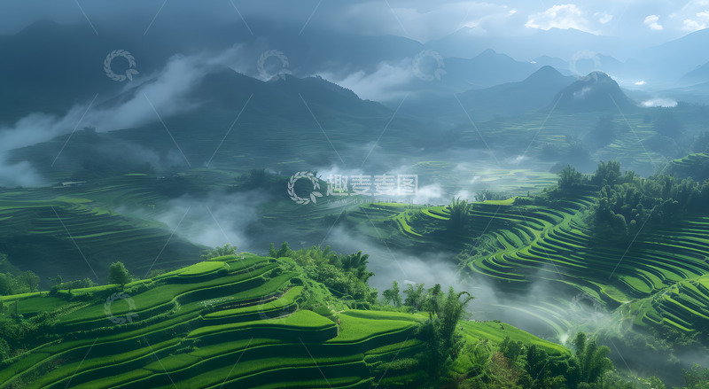 高清大图下载【趣麦麦图】大山里的梯田1