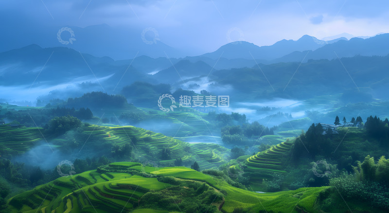 高清大图下载【趣麦麦图】大山里的梯田