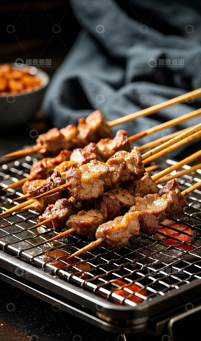 高清大图下载【趣麦麦图】烤羊肉串美食诱人