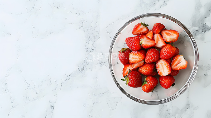 高清大图下载【趣麦麦图】俯瞰水果盘草莓图片
