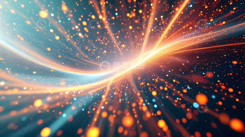 高清大图下载【趣麦麦图】粒子光效商务科技展板背景7