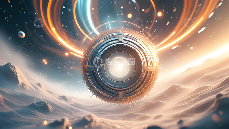 高清大图下载【趣麦麦图】粒子光效商务科技展板背景8