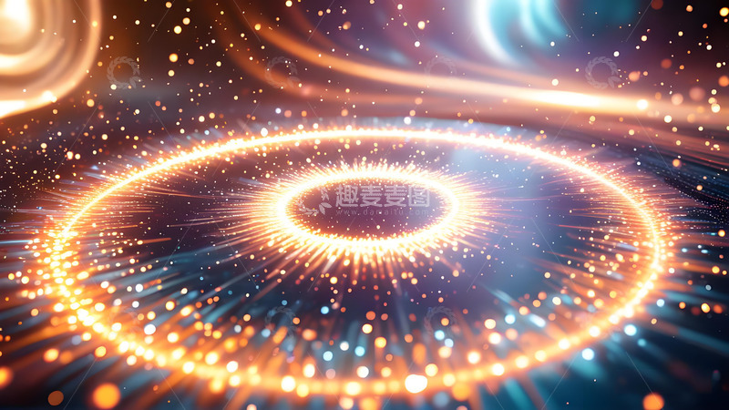 高清大图下载【趣麦麦图】粒子光效商务科技展板背景3