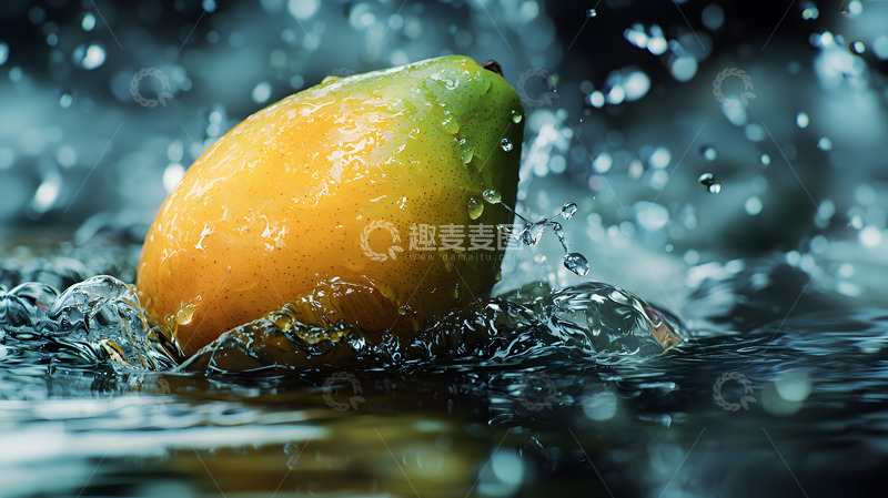 高清大图下载【趣麦麦图】一颗激起水花的芒果