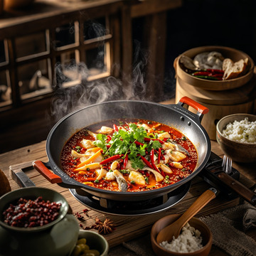 热气腾腾的水煮鱼