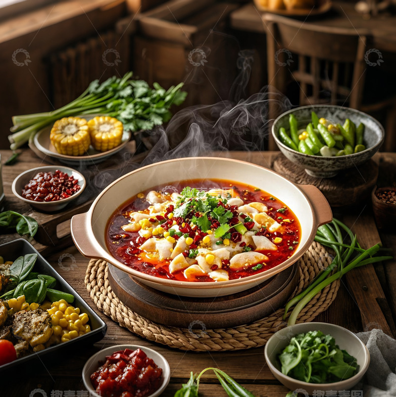 高清大图下载【趣麦麦图】一大碗诱人的水煮鱼