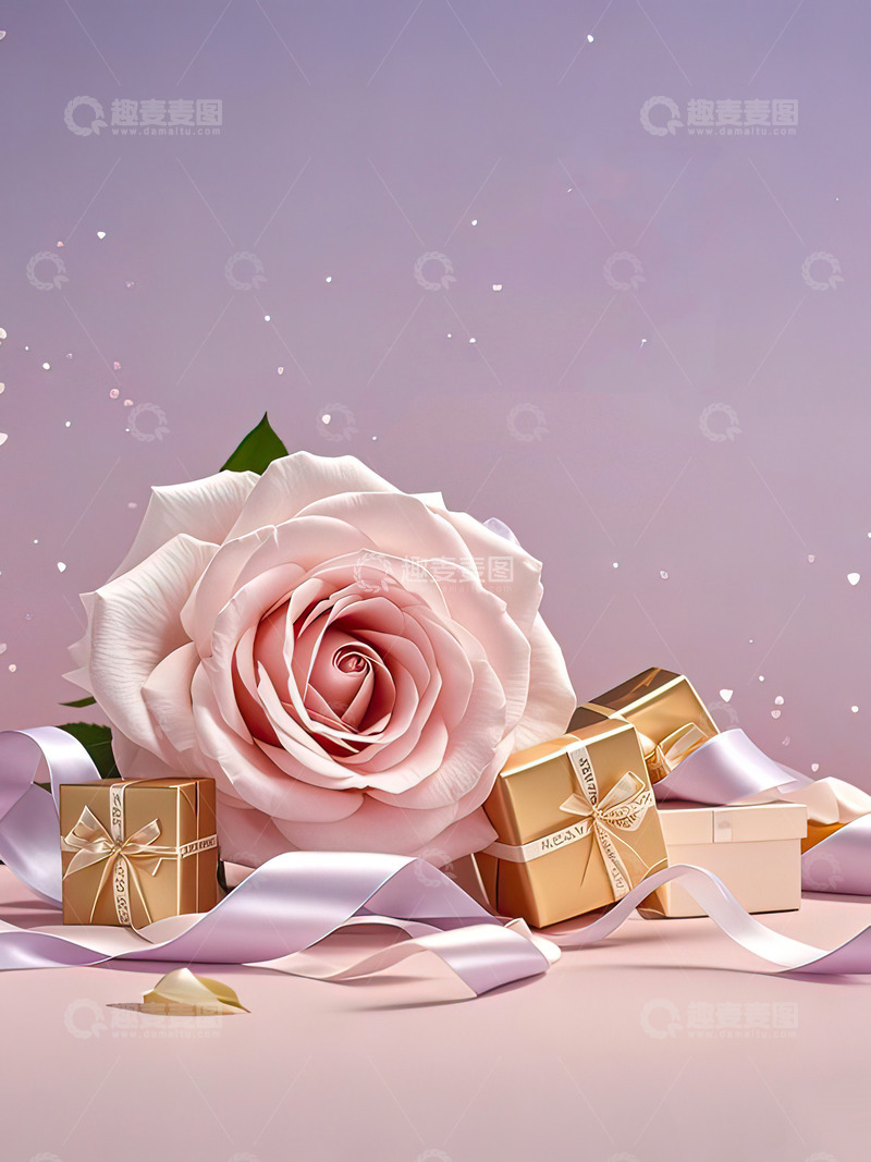 高清大图下载【趣麦麦图】七夕520情人节浪漫玫瑰背景1