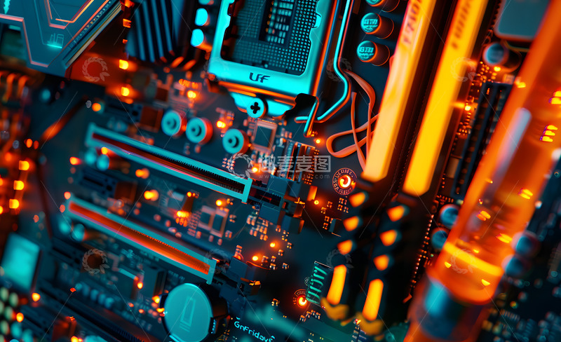 高清大图下载【趣麦麦图】彩色电路板