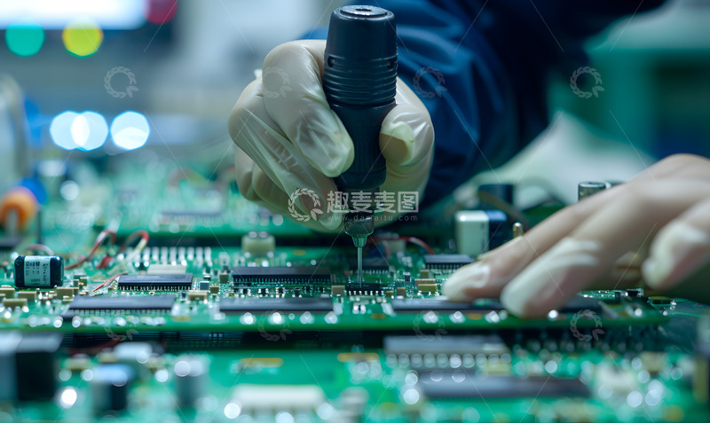 高清大图下载【趣麦麦图】芯片与手的互动拍摄