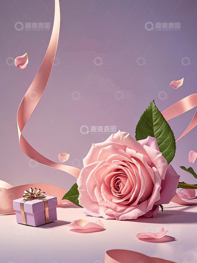 高清大图下载【趣麦麦图】七夕520情人节浪漫玫瑰背景27