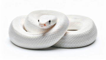 白色蜷曲的优雅蛇