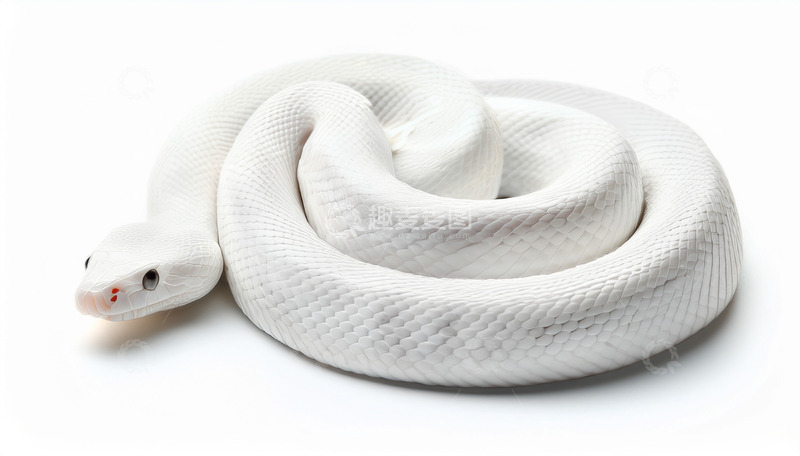 高清大图下载【趣麦麦图】白色盘绕的静谧蛇