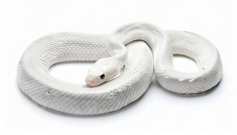 高清大图下载【趣麦麦图】白色盘绕的蛇类特写