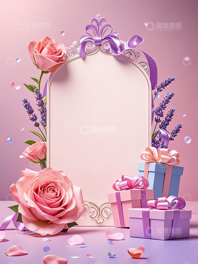 高清大图下载【趣麦麦图】七夕520情人节浪漫玫瑰背景32