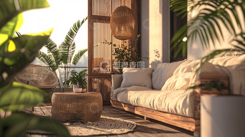 高清大图下载【趣麦麦图】阳台休闲区高清图片