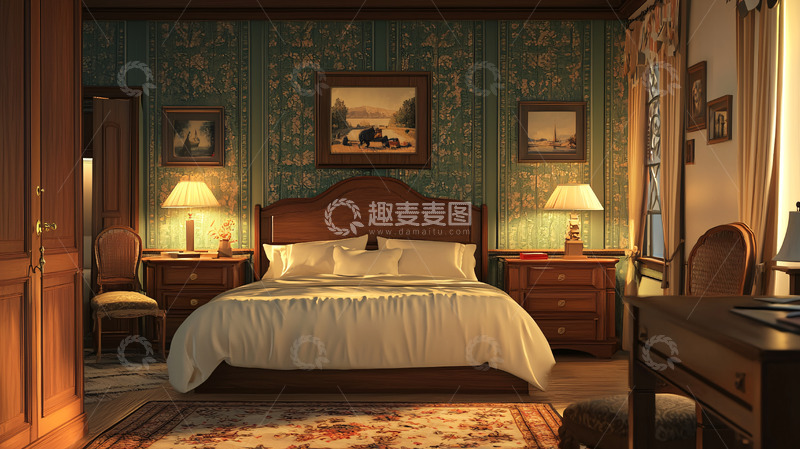 高清大图下载【趣麦麦图】欧式卧室高清图片