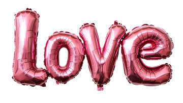 气球字情人节LOVE气球酸性镭射免抠高清