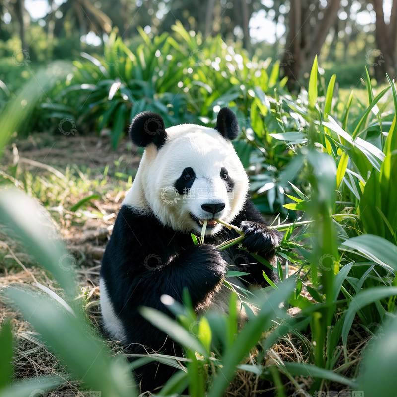 高清大图下载【趣麦麦图】憨态可掬的大熊猫