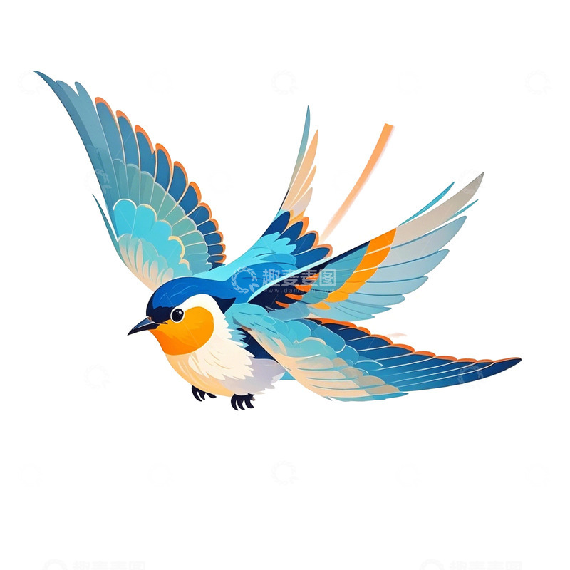 高清大图下载【趣麦麦图】彩鸟翔于繁花之上5