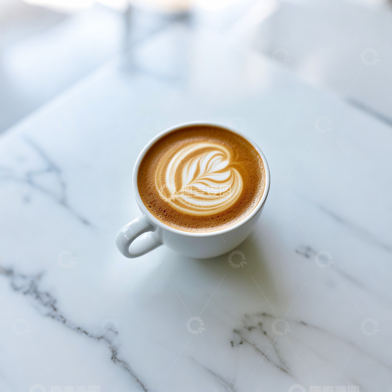 高清大图下载【趣麦麦图】带有拉花的咖啡1