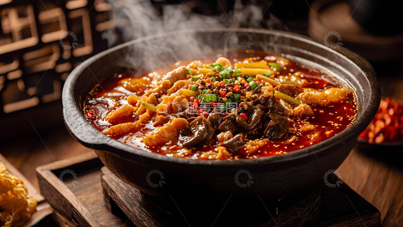 高清大图下载【趣麦麦图】川菜麻辣毛血旺美食摄影图